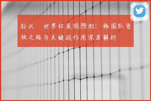 孙兴慜世界杯表现预测:韩国队晋级之路与关键战作用深度解析